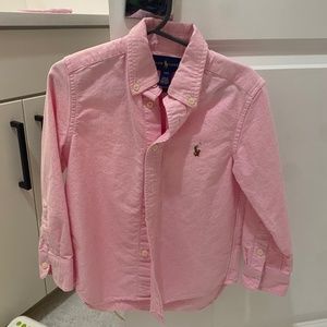 Ralph Lauren pink long sleeve collared shirt - 4t